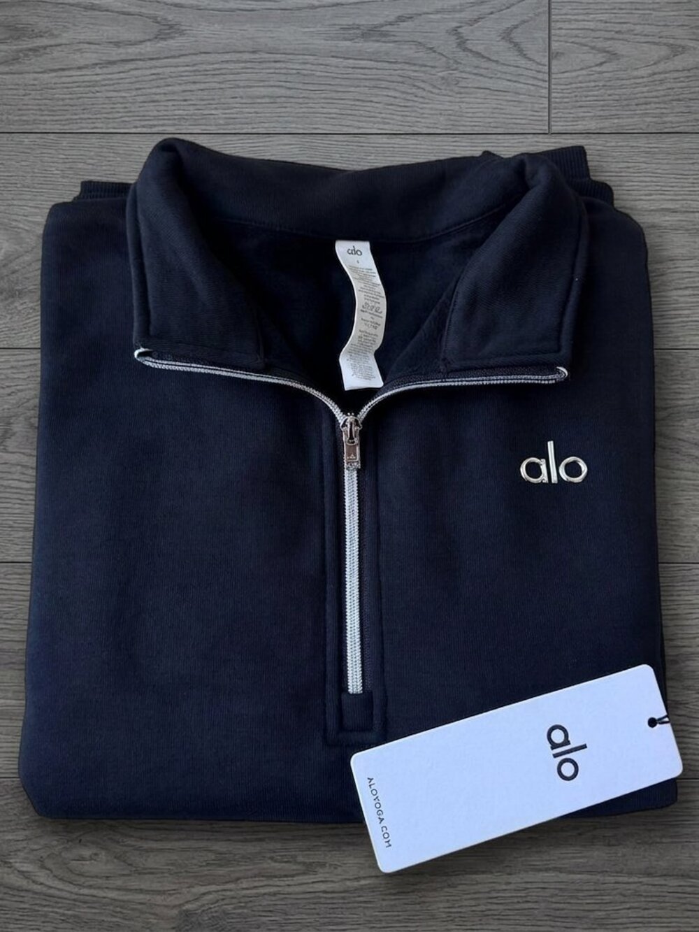 ALO Yoga Accolade Navy 1/4 Zip Pullover Sweatshirt | NWT - Picture 5 of 7